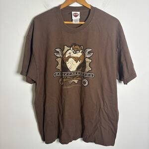 Vintage Harley Davidson Tasmanian Devil Looney Tunes T-Shirt Men's XL Taz